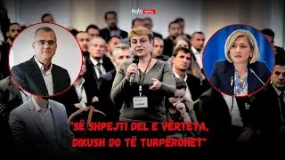 Enver Dugolli n&euml; &ldquo;Infotalks&rdquo; u jep t&euml; drejt&euml; Mimoza Kusarit e Dejona Mihalit