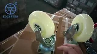 4 inch white plastic swivel and rigid casters funtion check-YLcaster