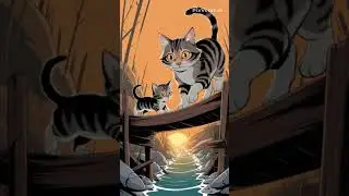 Brave Cat Saves Her Kitten on a Broken Bridge #bravecats  #catrescue #catshorts #shorts