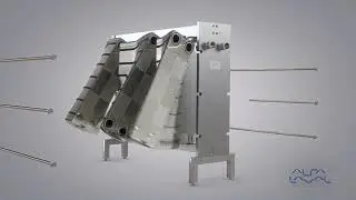 Alfa Laval hygienic heat exchanger assembly PHE components animation EN