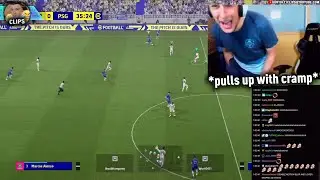 kurt pulls up with cramp while playing PES 🤣