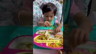 Baby Self feeding is messy but beneficial! #BLW #selffeeding #baby #parenting #shorts