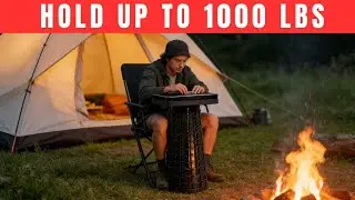 Tiny Collapsible stool holds up to1000 lbs | Folding chair #camping #outdoors #diy #collapsiblestool