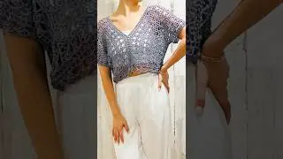 🩶 TUTORIAL - TOP CALADO A CROCGET -  DOS RECTANGULOS  #crochet #fashion #trending #moda