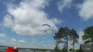 Raw Video: George H.W. Bush Takes a Flying Leap