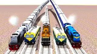 5 Underground train FIVETRAIN CROSSING ON BUMPY forked RAILROAD TRACKS locopilottrains malgaditrain