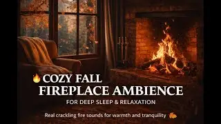 🔥 Cozy Fall Fireplace Ambience | Real Crackling Fire Sounds for Deep Sleep and Relaxation