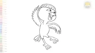 Nico Rio drawing easy | Cartoon sketches | How to draw Nico Rio parrot step by step | #artjanag