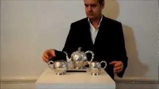 Chinese Export Silver Tea Set by Cumshing