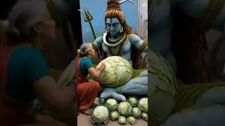 Divine Craftsmanship: Shiva Sculpture Carved from Vegetables #trending