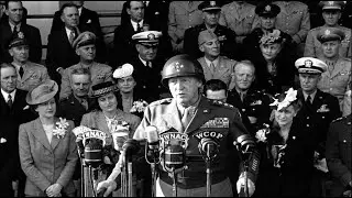 General George S Patton talks about excellent job done by The Third Army during W...HD Stock Footage