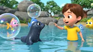 Baby Seal Played with Floating Bubbles | Nursery Rhymes for Kids & Baby Songs