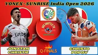 Jonatan Christie vs Christo Popov | Quarter Finals India Open 2026 Badminton Highlights