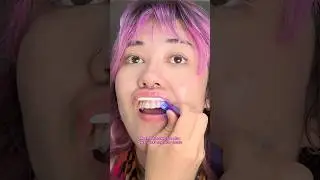 I gave myself fangs with Swarovski tooth gems #diy #toothgems #gemzeez #swarovski #rhinestone #fangs