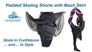 Padded Figure Skating Shorts Protective Crash Pants Built-in Mash Skirt by SkatingSpirit.com