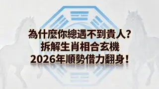 為什麼你總遇不到貴人？拆解生肖相合玄機，2026 年順勢借力翻身！#運勢 #屬相#財運#生肖運勢 #星象智慧#催旺財運 #平安順遂 #傳統智慧 #星羅禪境
