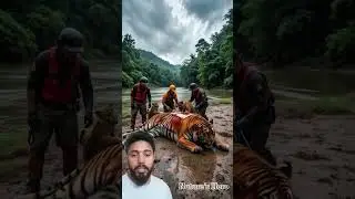 Injured tiger l this real or fake #tiger #tigerconservation #animals #saveourtigers #shorts