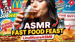 ASMR Fast Food Feast 🍔🥤 Crunchy Bites & Fizzy Sounds
