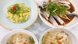 Hong kong style steam fish & salted egg bittergourd