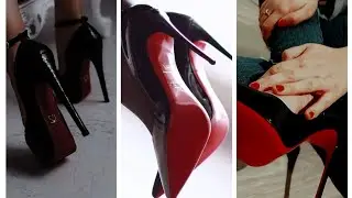 Satisfying the craze of high heels with red bottom heels 👠👠