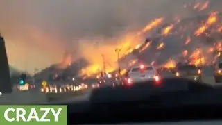 Dramatic footage captures intense Skirball Fire from 405 freeway