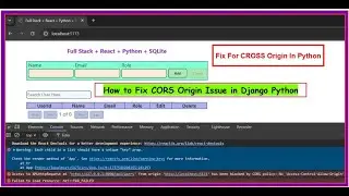 How to Fix CORS Origins Error in Python Web Development (Django)