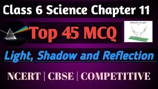 Class 6 science chapter 11 McQ| Light, Shadow and reflection| Top 45 best McQ | McQ ncert class 6