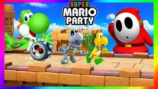 Super Mario Party Minigames #511 Yoshi vs Shy guy vs Dry bones vs Koopa troopa