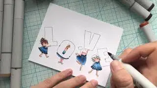 Раскрашивание спиртовыми маркерами!