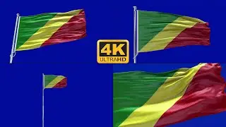 Republic of the Congo Flag Blue Screen 4k