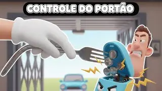 Como trocar a pilha do controle do portão usando uma faca de cozinha.