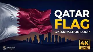 Waving Qatar flag 4k video animation Background