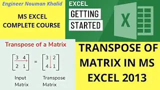 Matrix Transpose in MS Excel with examples | Transpose formula ms excel |