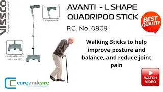 Walking Stick | Quadripod Stick|Vissco |Best For Senior Citizen| Aluminum Material |Cure and Care