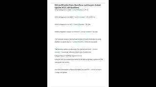 EPA Certification Exam Questions and Answers Latest Update 2023 100 Questions