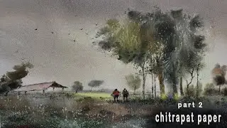 Chitrapat paper on landscape watercolor painting #Chitrapat #camlin #watercolor #colors