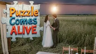 Golden Hour in the Field A Rustic Wedding Moment Puzzle Comes to Life