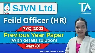 SJVN Limited Field Officer HR PYQ (Part-01)||SJVN HR Previous year 2023 solved paper||