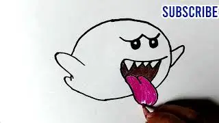 HOW TO DRAW BOO FROM MARIO (SUPER MARIO) #supermario #boofromsupermario #cartoonsdrawing