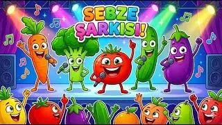 🎉🥳🎉🎈Sebzeler Sahneye Çıkıyor!🥒🍆🥕| Öğretici Çocuk Şarkısı🎤🎶