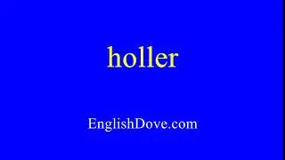 How to pronounce holler in American English.