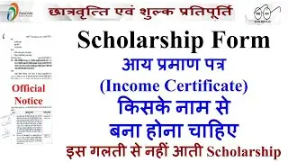 Income Certificate Issue in Scholarship Form, Scholarship form update, Income certificate name