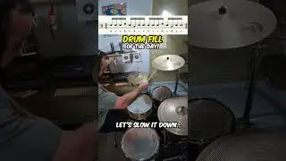🥁 DRUM FILL of the day: snare drum ghost notes!  Beginner Drum Lesson #shorts #drumlessons #drumfill