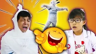 Papa become Pocong? Funny Ghost Parody Playing Doctor playset|Funny Kid Drama|CnX Adventurers