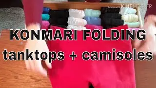 KonMari folding tanktops and camisoles like Marie Kondo. Organize drawers & file fold tank tops