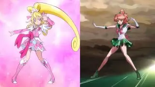 Sailor Moon reference in Dokidoki Precure group transformation
