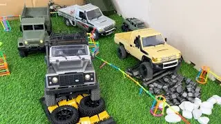 RC Obstacle Course Challenge! | Land Cruiser MN82, SG1406, Defender MN98 & 6WD WPL B16 Battle It Out