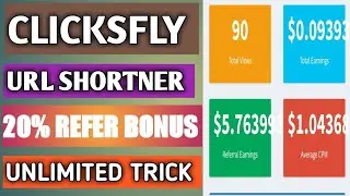 Clicksfly url shortner || url shortner earn money || earn money online with url shortner