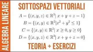 ALGEBRA LINEARE: Sottospazi vettoriali - Teoria ed esercizi