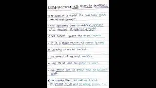 Simple to complex sentence  #english #grammar